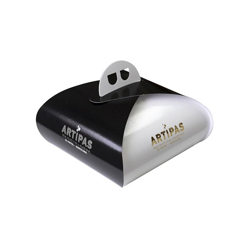 Cajas de Tarta Blanca-Negra 260X260 mm. Laminada (100 u.)
