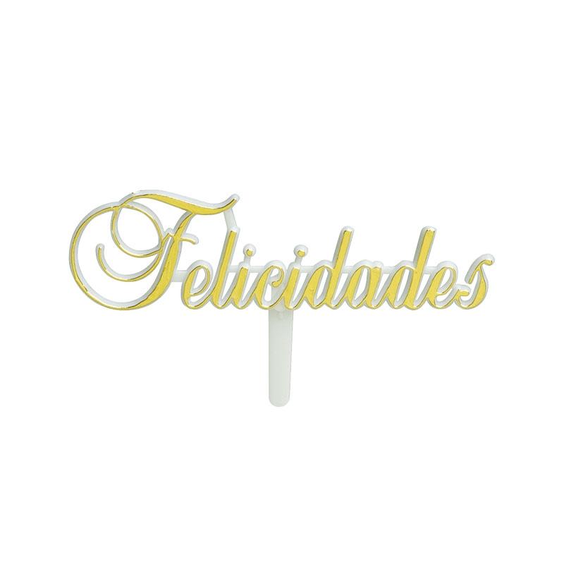 Pick Felicidades Blanco/Oro (24 u.)
