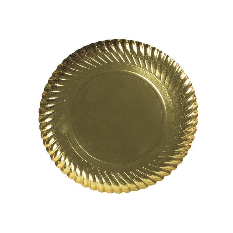 Platos Estriados de Oro 23 cm. (100 u.)