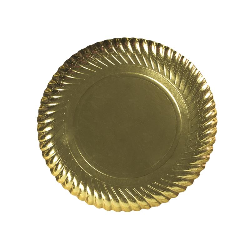 Platos Estriados de Oro 25 cm. (100 u.)