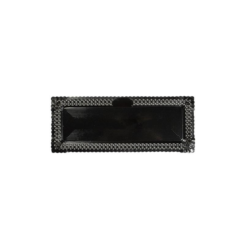 Bandejas Zeus Negras Anónimas 15X38 cm. (100 u.)