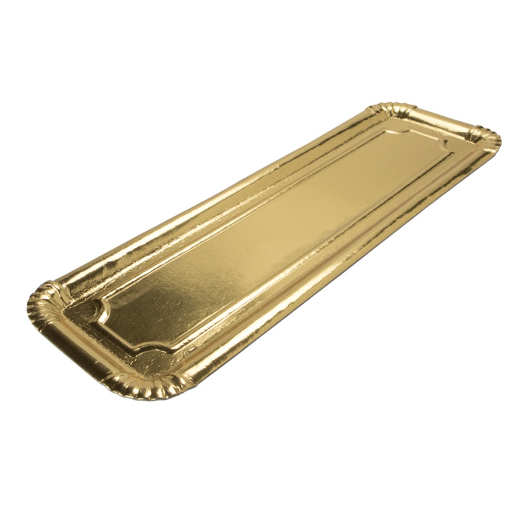 Bandejas de Tronco de Oro 15 X 30 cm. (100 u.)