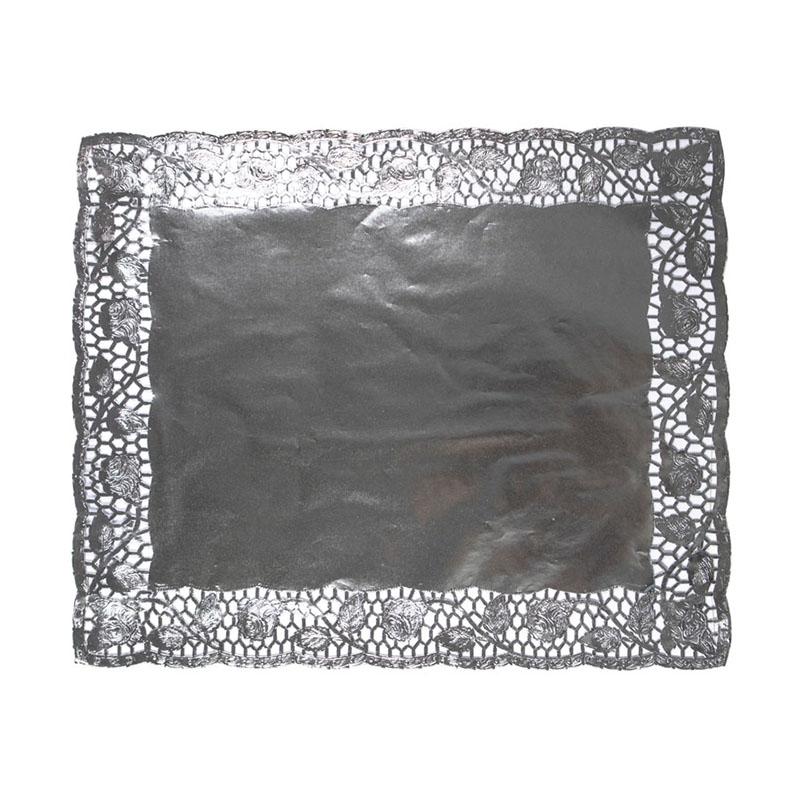 Blondas de Plata Calada de 45 X 55 cm. (100 u.)