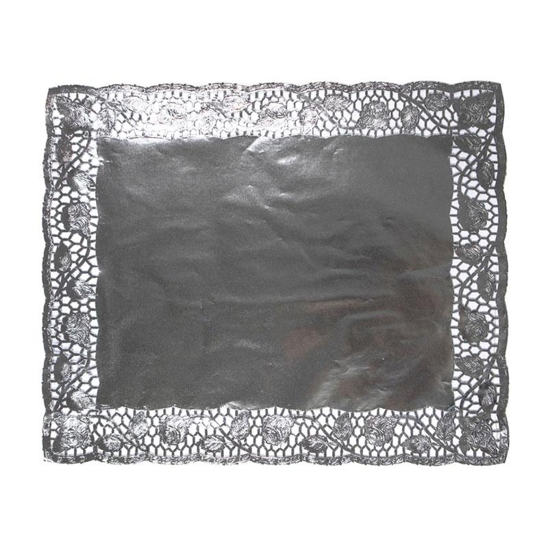 Blondas de Plata Calada de 53 X 63 cm. (100 u.)