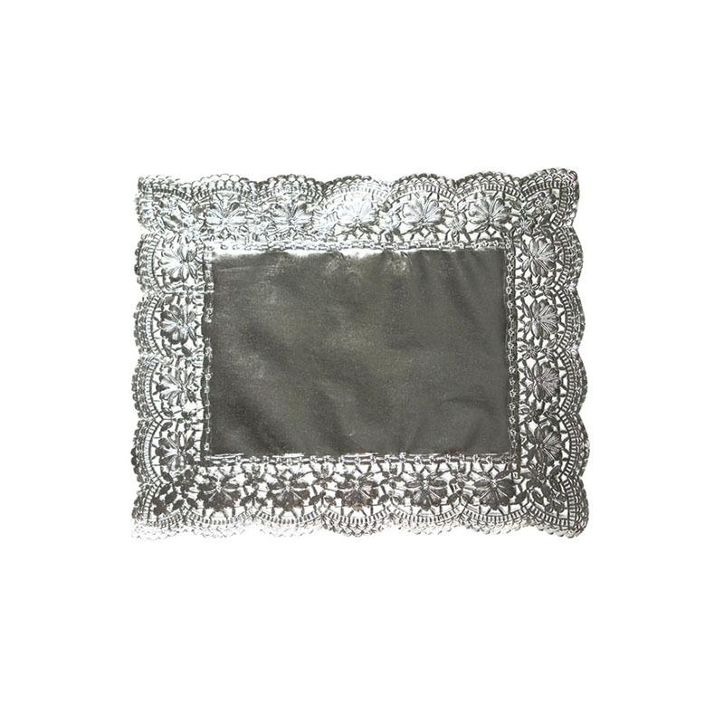 Blondas de Plata Calada de 26 X 32 cm. (100 u.)