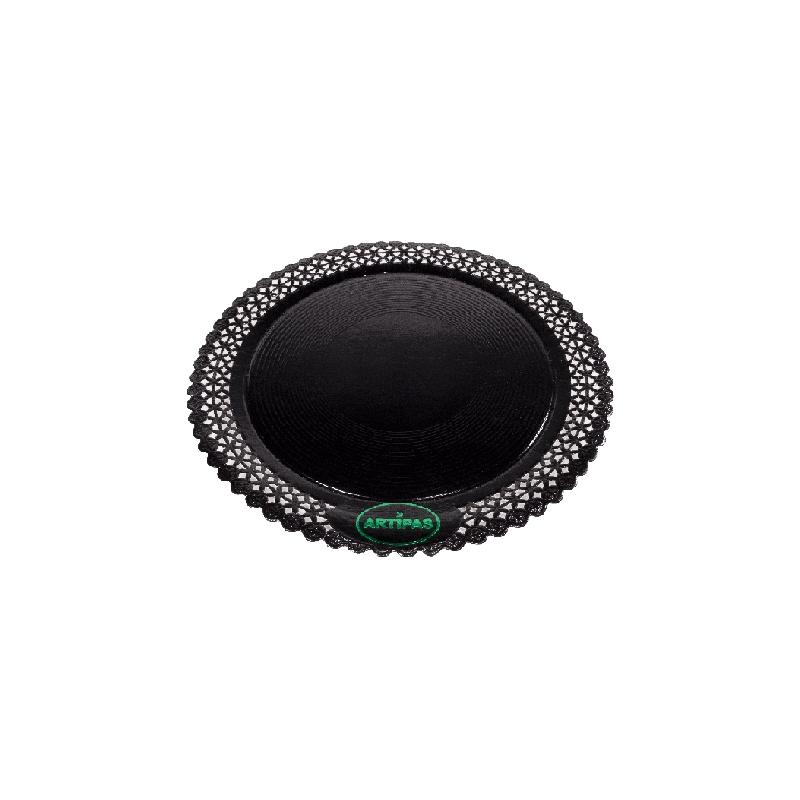 Platos Zeus Negros Laminados de 23 cm. (100 u.)