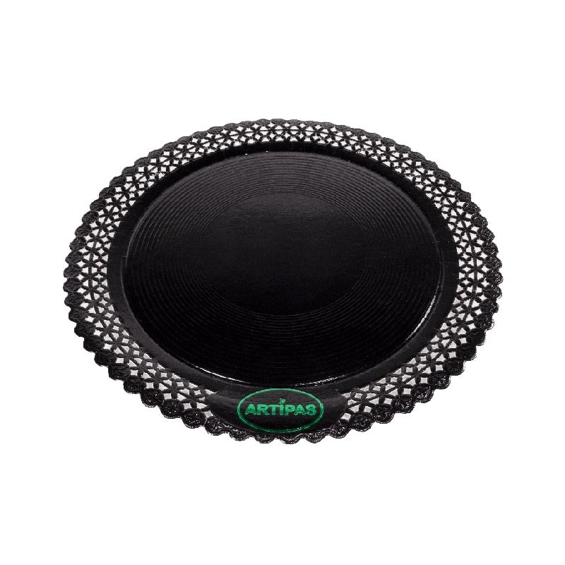 Platos Zeus Negros Laminados de 30 cm. (100 u.)