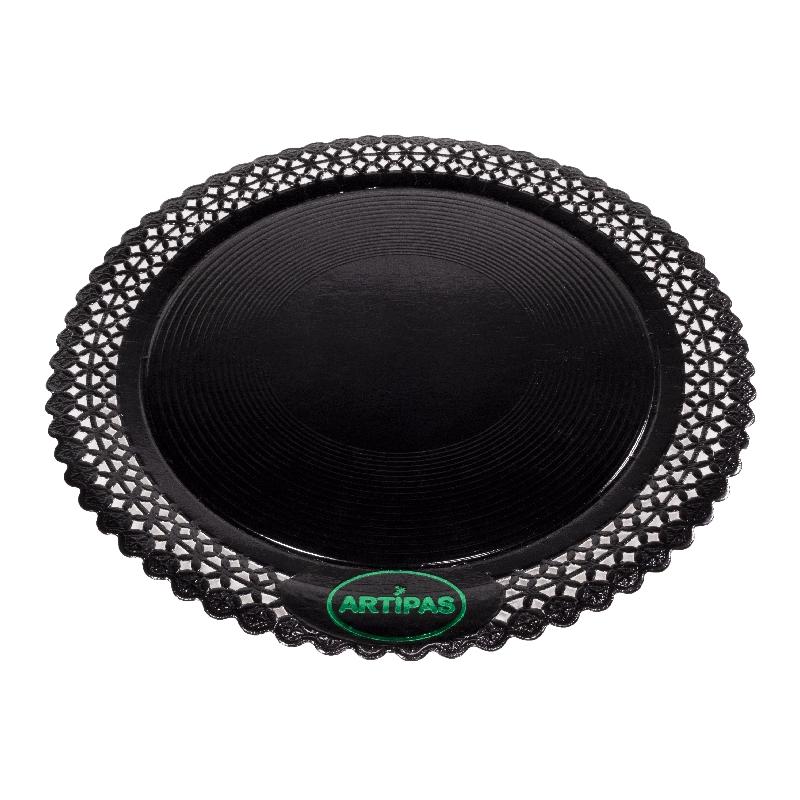 Platos Zeus Anónimos Negros de 38 cm. (100 u.)