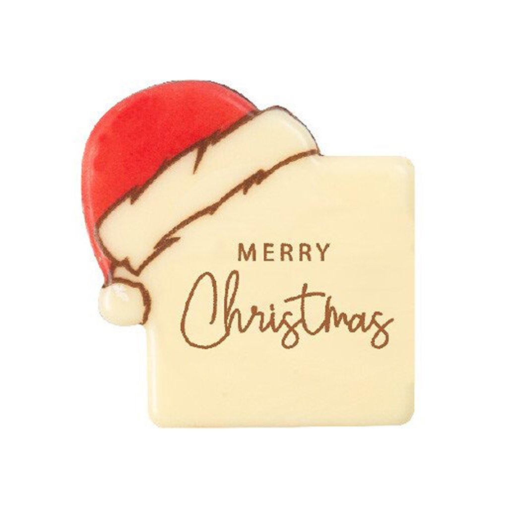 Placa Merry Christmas Noel Chocolate Blanco 35 X 35 mm. (120 u.)