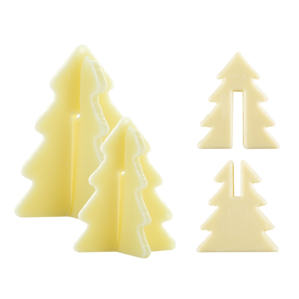 Abetos 3D Chocolate Blanco 50x40 y 30x25 mm (45 Sets)