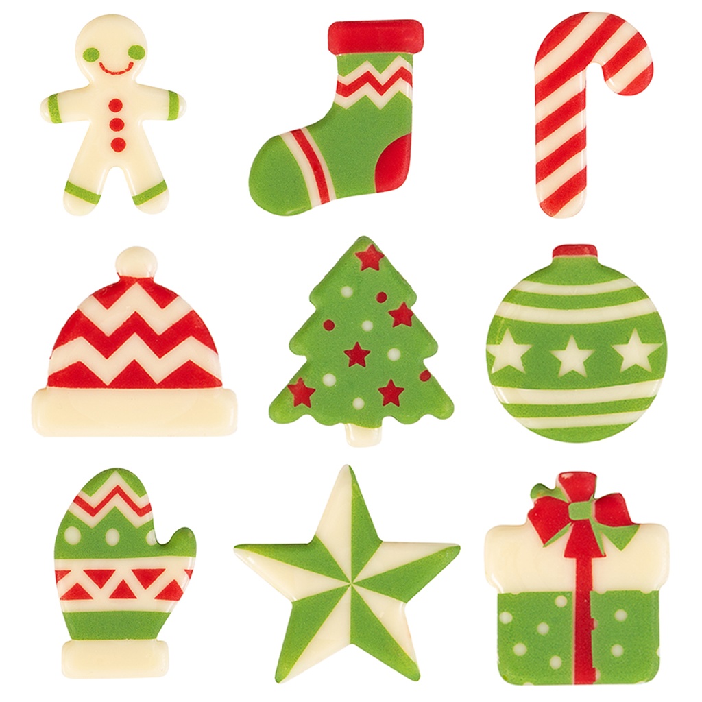 Placas de Navidad de Chocolate Blanco 30 mm. (135 u.)