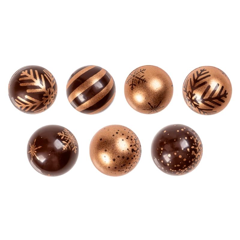 Esferas Brillantes Chocolate Negro Ø28 mm (96 u.)