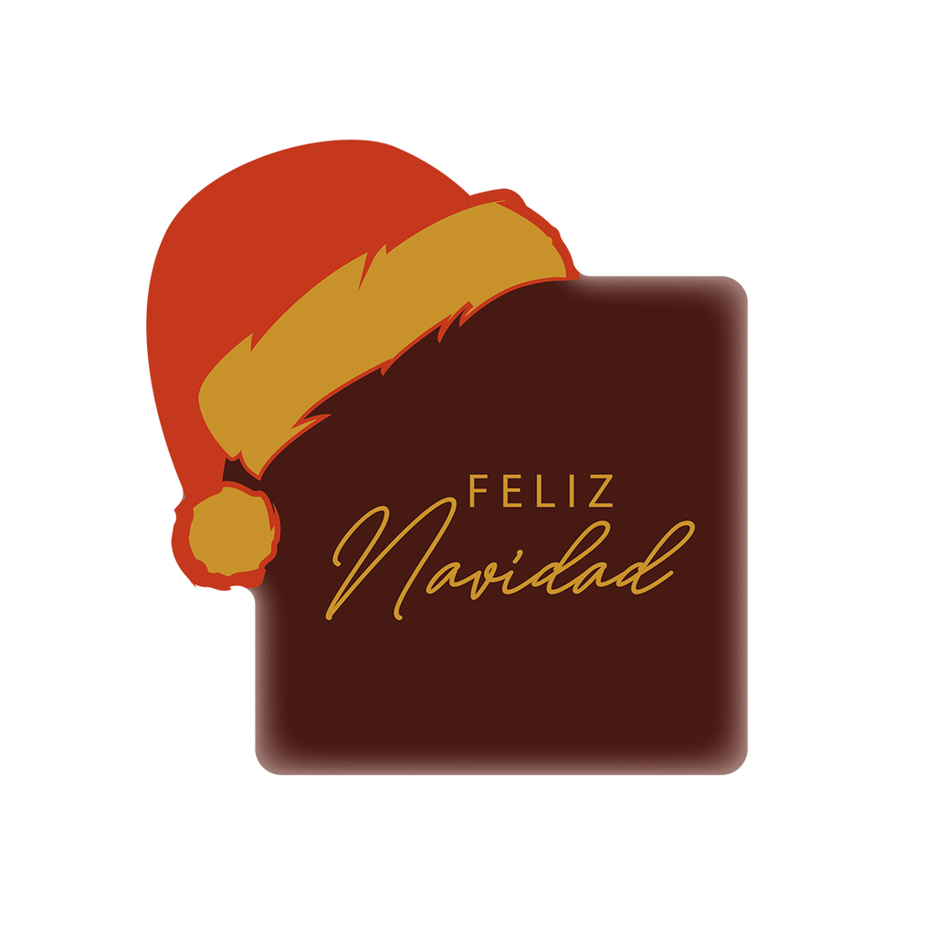 Placa Feliz Navidad Gorro Noel 35 X 35 mm. (120 u.)