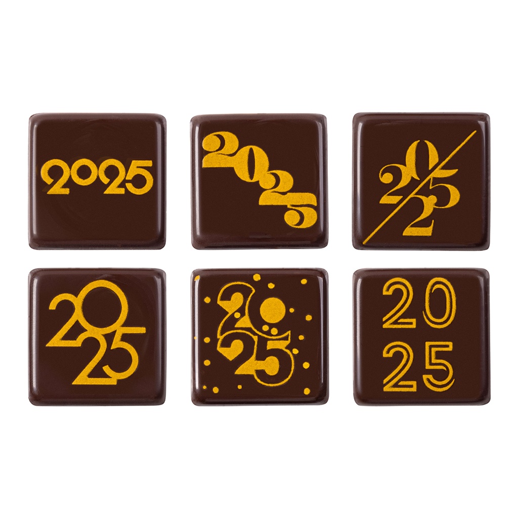 Placas 2025 Chocolate Negro 30 X 30 mm. (140 u.)