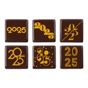 Placas 2025 Chocolate Negro 30 X 30 mm. (140 u.)