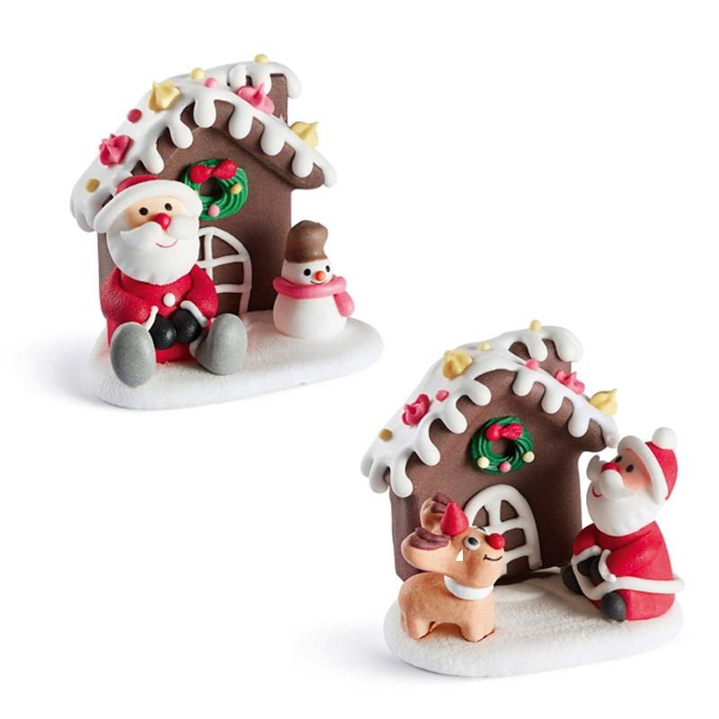 Papá Noel Casa Azúcar h70 mm (12 u.)