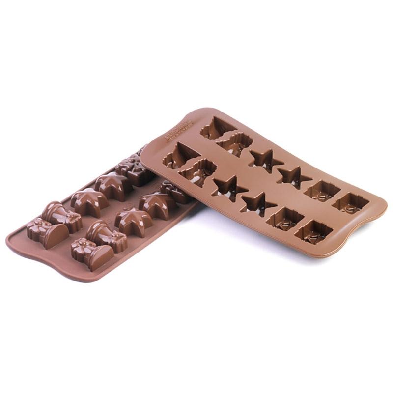 Molde de Silicona Bombónes Navidad 34X34 mm. 12 Pcs (1 u.)
