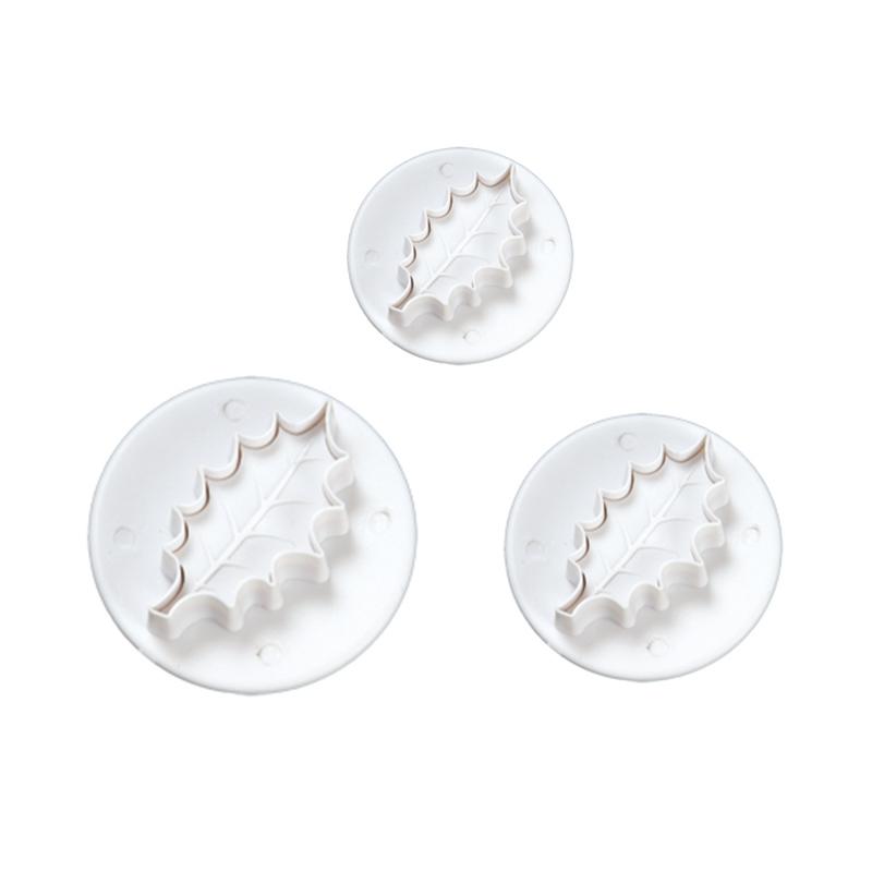 Set 3 Cortantes Hoja Acebo Pequeña con 