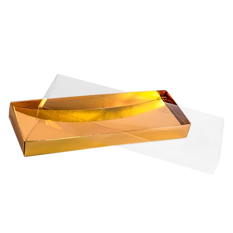 Cajas de Turrón Luxe Base Oro y Tapas Transparente 21 X 9 X 3 Anónimas (1 u.)