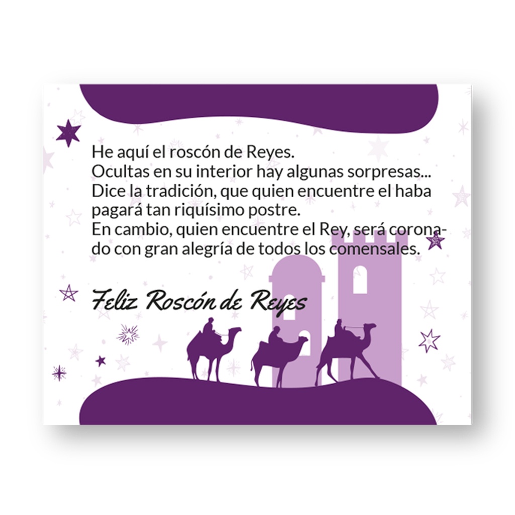 Tarjetas Reyes Cartulina Castellano