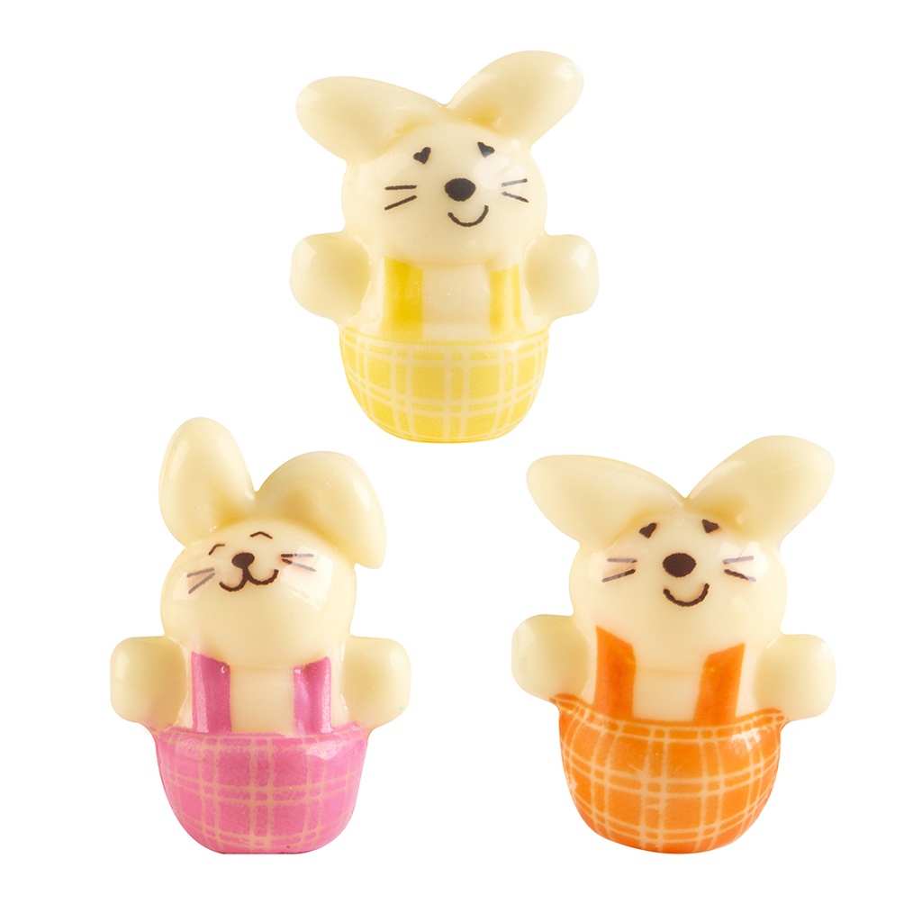 Conejitos 3D Chocolate Blanco Alto 38 X 24 mm. (96 u.)