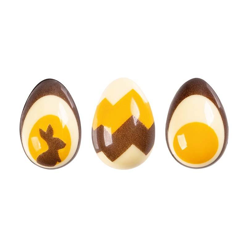 Huevos 3D Decorados Chocolate Blanco 38 X 24 mm. (96 u.)
