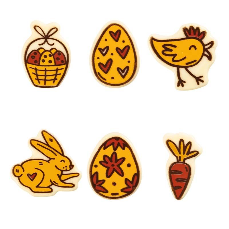 Surtido Pascua 2D Chocolate Blanco Ø 40 mm. (90 u.)