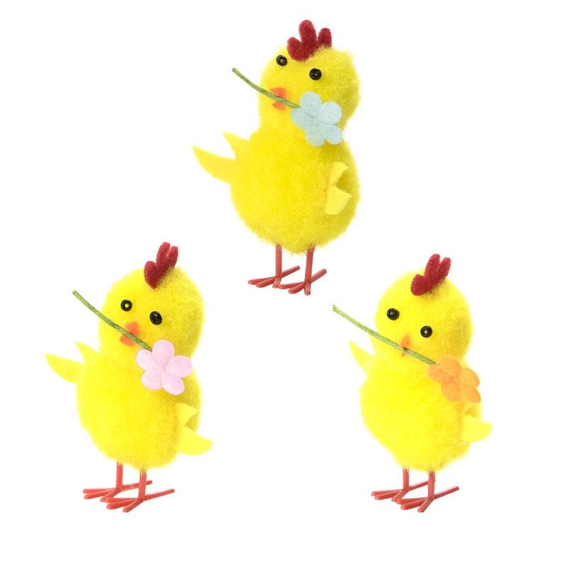 Pollo Lana con Flor en Pico 50 mm. (36 u.)