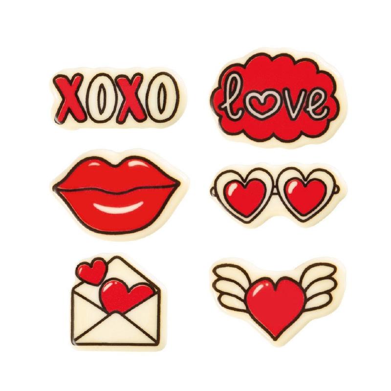 Stickers San Valentín Ø 35 mm. Chocolate Blanco (120 u.)