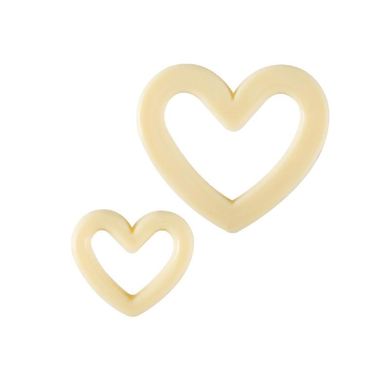 Silueta Corazones Chocolate Blanco Ø 40 y 65 mm. (66 u.)