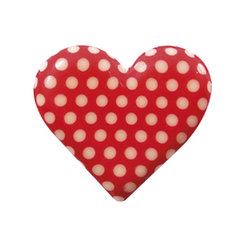 Corazón Lunares Chocolate Blanco Ø 25 mm. (270 u.)