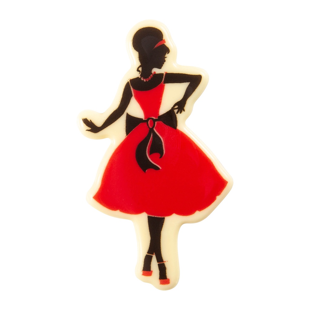 Placa Mujer Chocolate Blanco 95 X 56 mm. (24 u.)