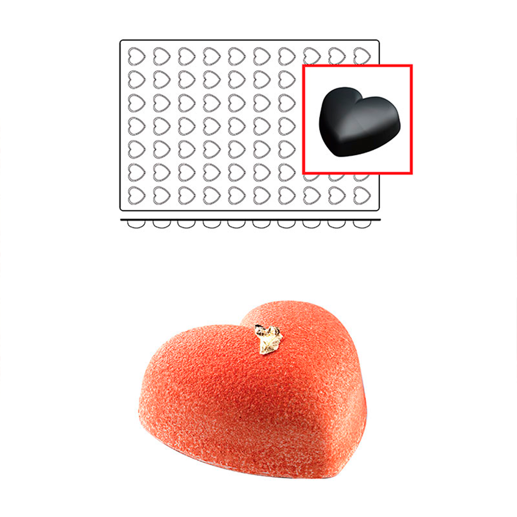 Molde de Silicona Mini Corazón 39X36X16 mm. 11 ml. 70 Pcs (1 u.)