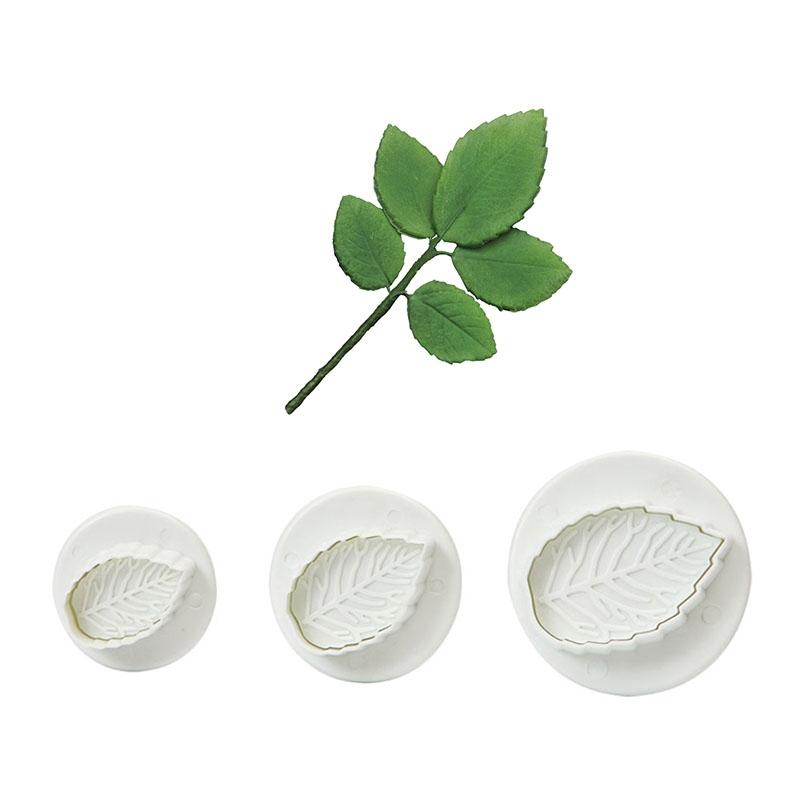 Set 3 Cortantes Hoja Rosa Grande con Expulsor (1 Set)
