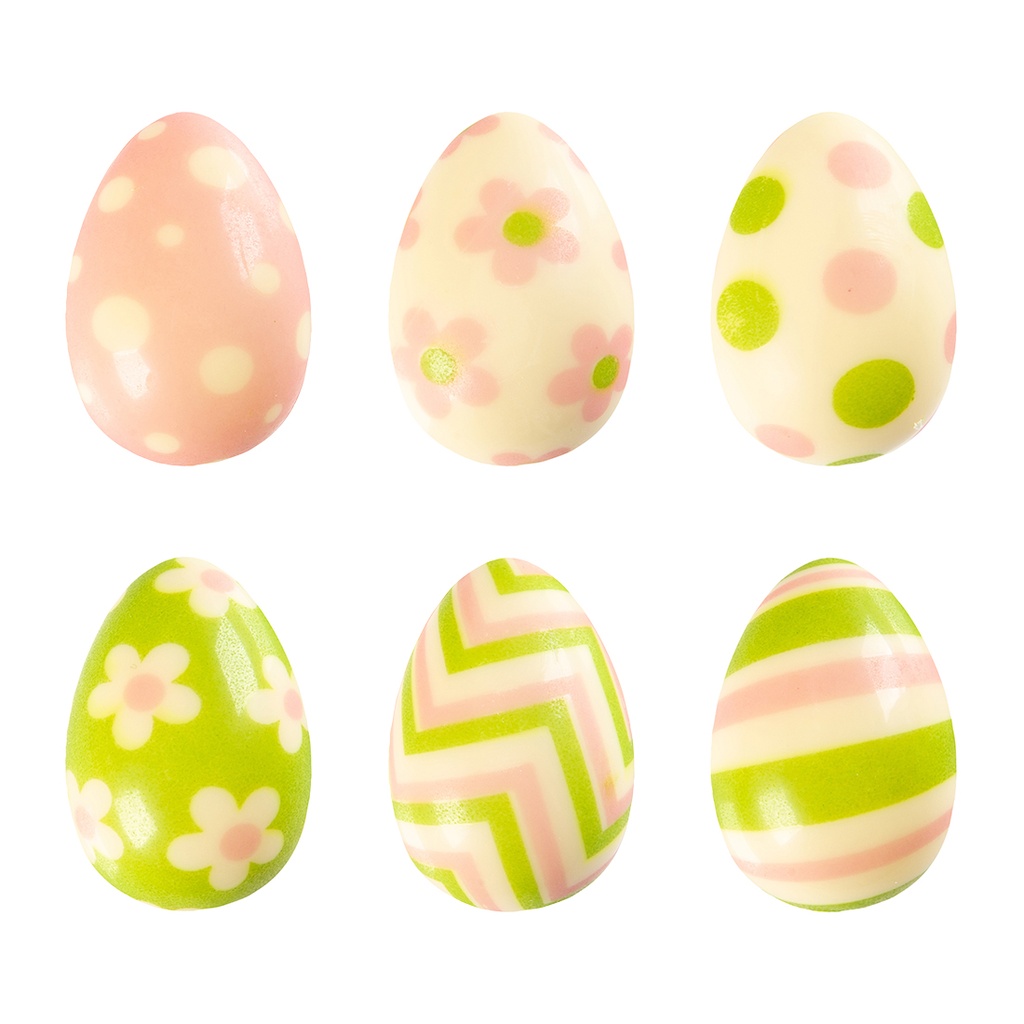 Green and pink egg 38x24 mm.