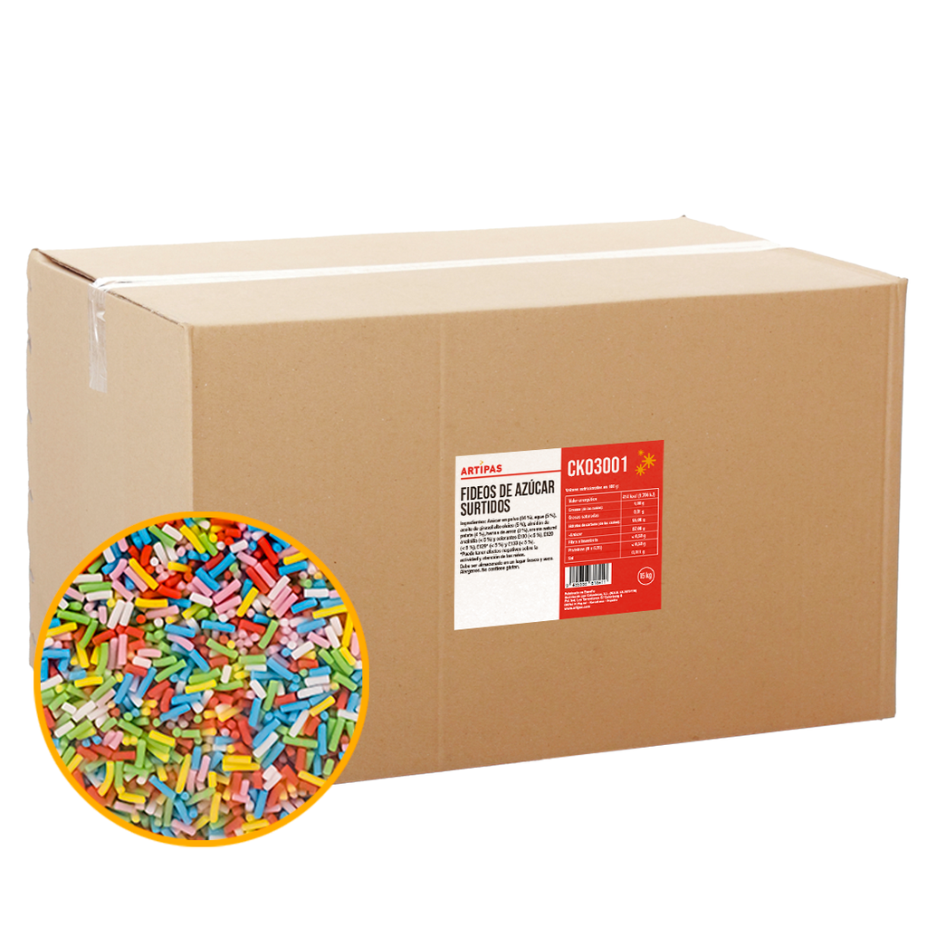 Fideos de Azúcar Surtido Caja (15 Kg)