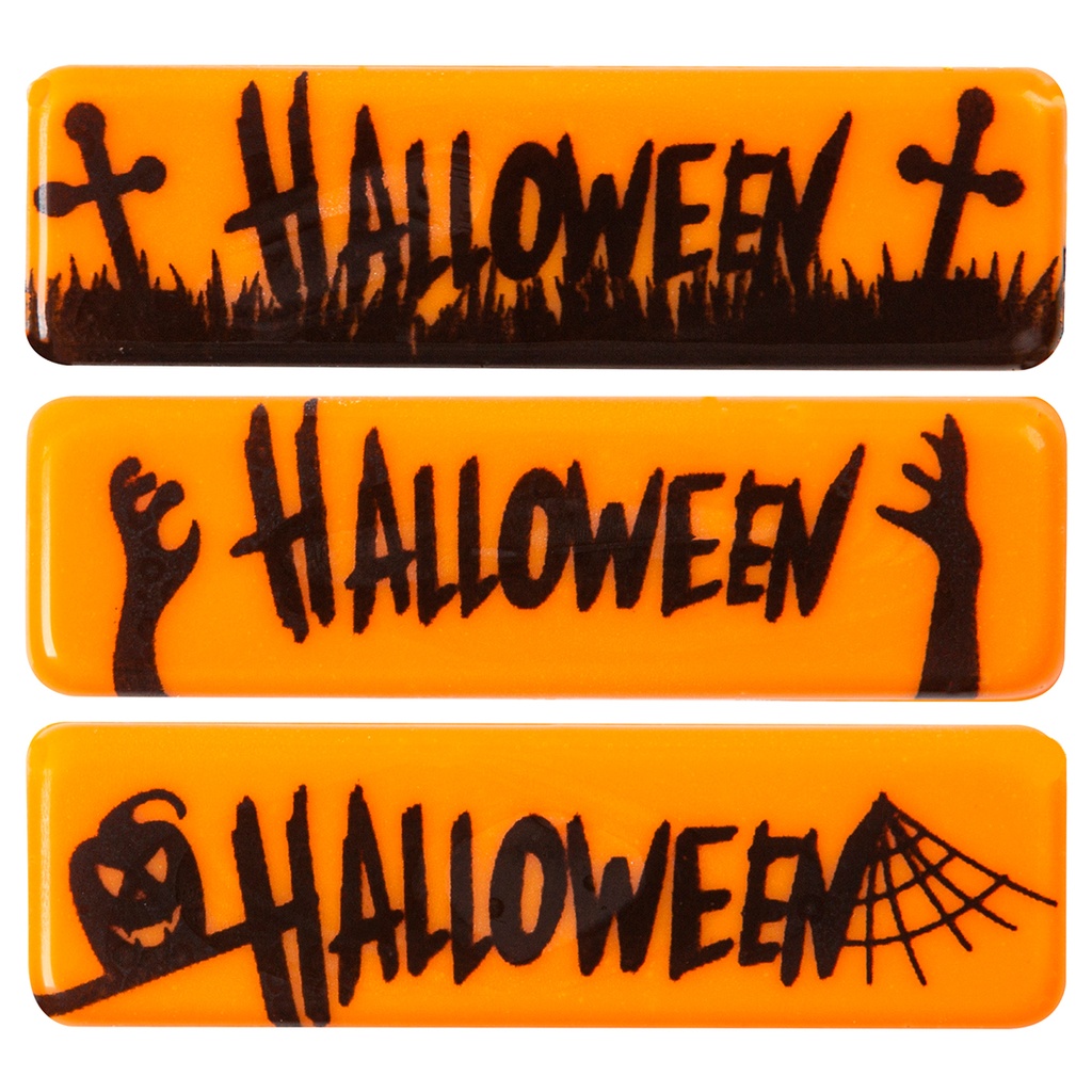Placas Letrero Halloween 45 X 13 mm (100 u.)