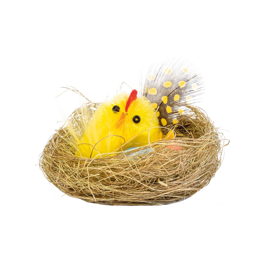 Nido de Pollito con Huevos y Pluma (6 u.)