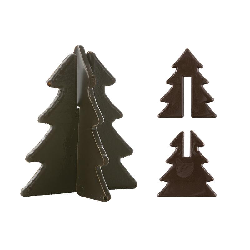 Abetos 3D Chocolate Negro 50 X 40 y 30 X 25 mm. (45 u.)
