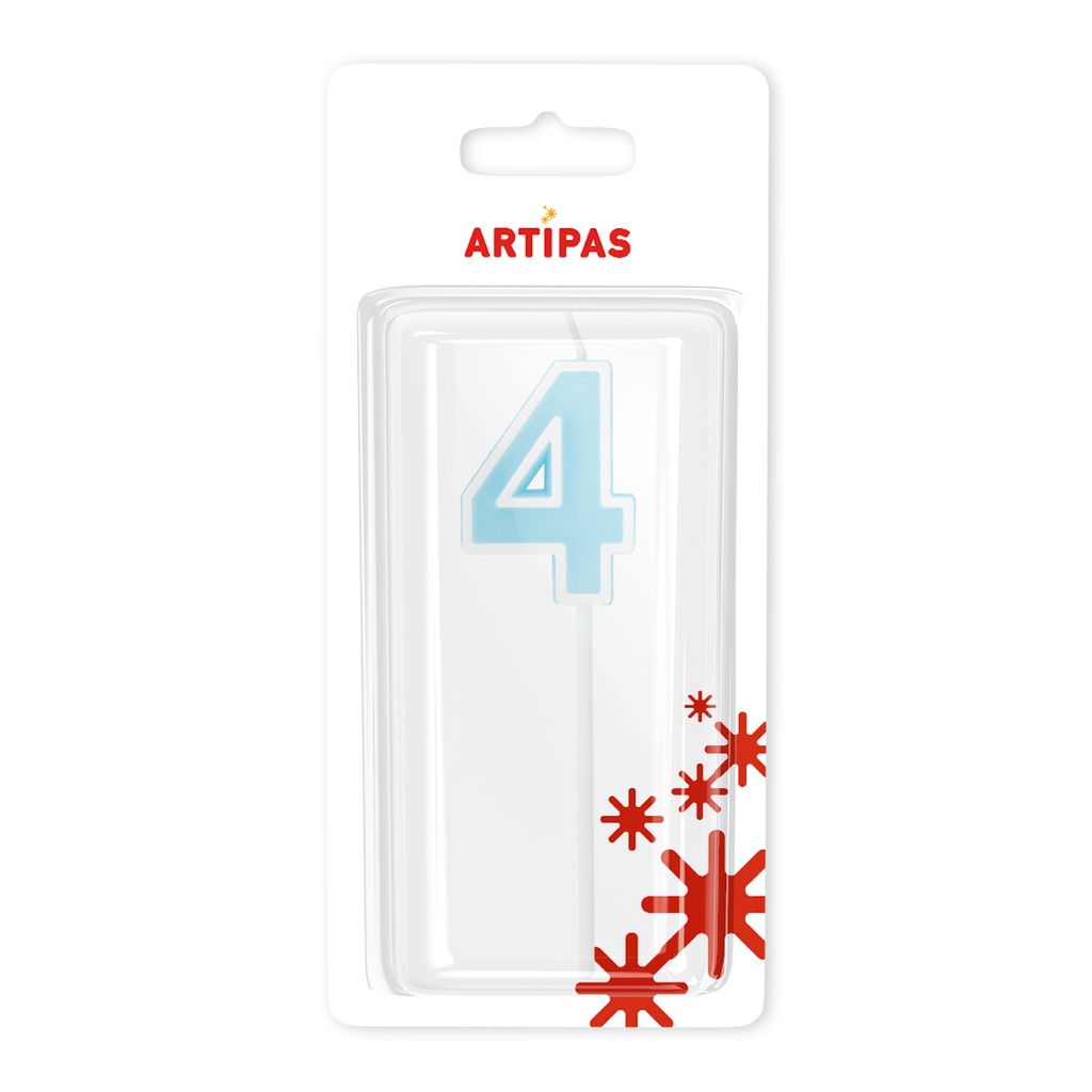 Velas Relieve Azul Blister Nº4 (1 u.)