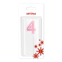 Velas Relieve Rosa Blister Nº4 (1 u.)