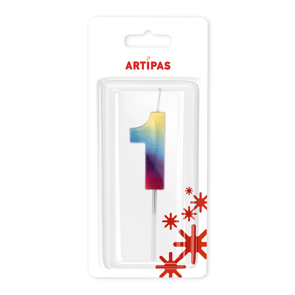Velas Multicolor Pequeñas Blister Nº1 (1 u.)