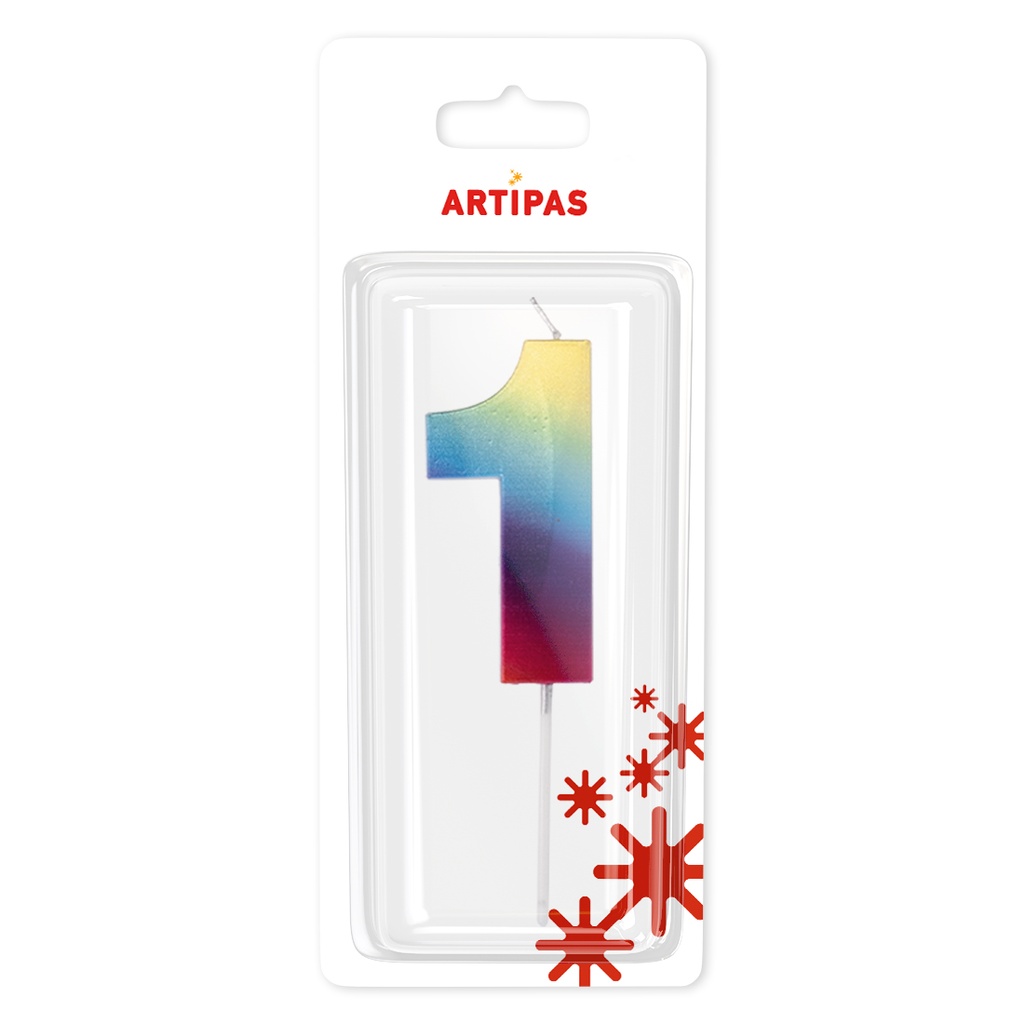 Velas Multicolor Grandes Blister Nº1 (1 u.)