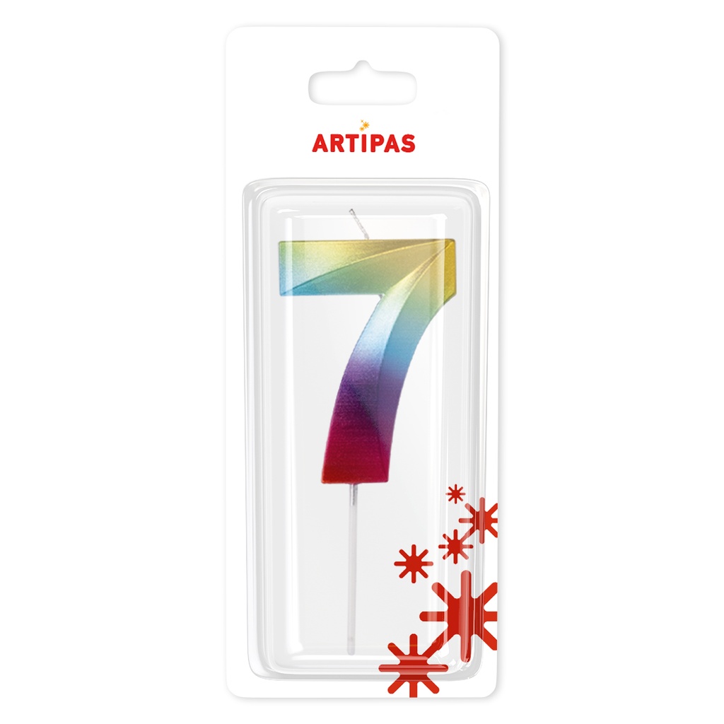 Velas Multicolor Grandes Blister Nº7 (1 u.)