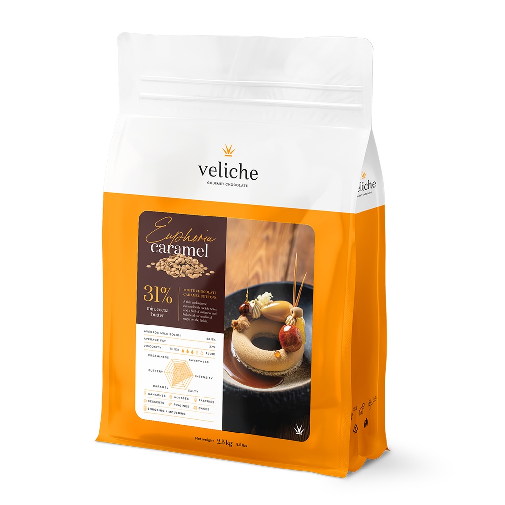 Caramel Euphoria 31. Cobertura Choc. Blanco 31% y Caramelo  (2,5 Kg)