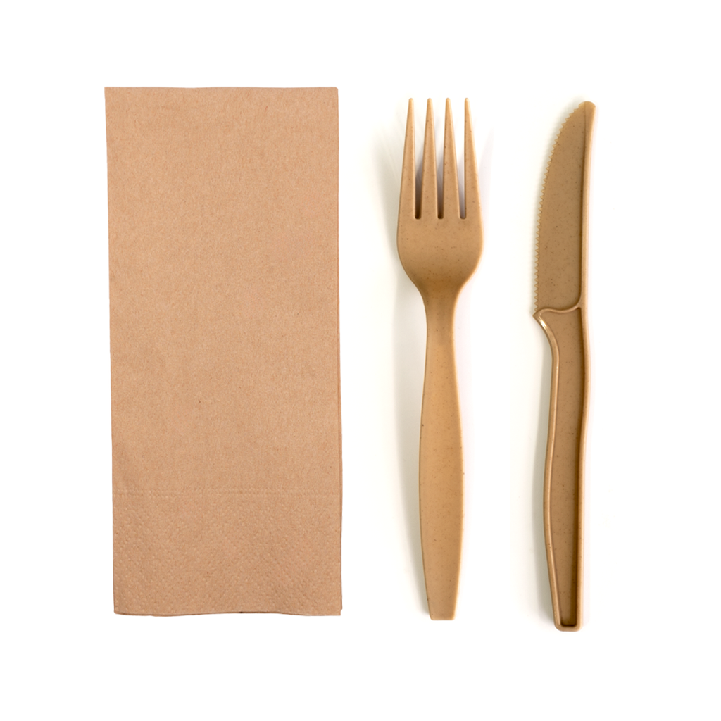 Kit 3 en 1· Tenedor + Cuchillo + Servilleta (1 u.)