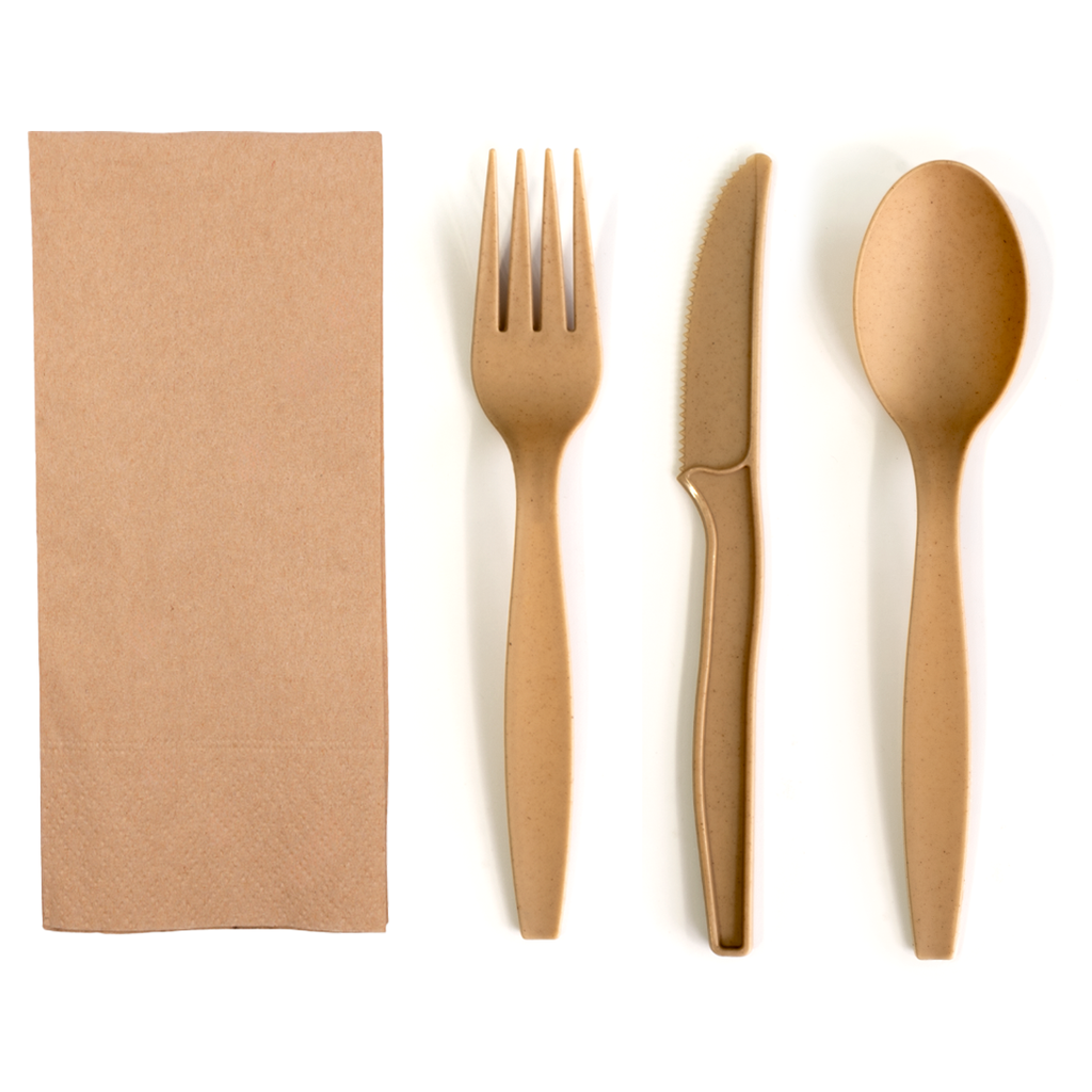 Kit 4 en 1· Tenedor + Cuchillo + Cuchara + Servilleta (1 u.)