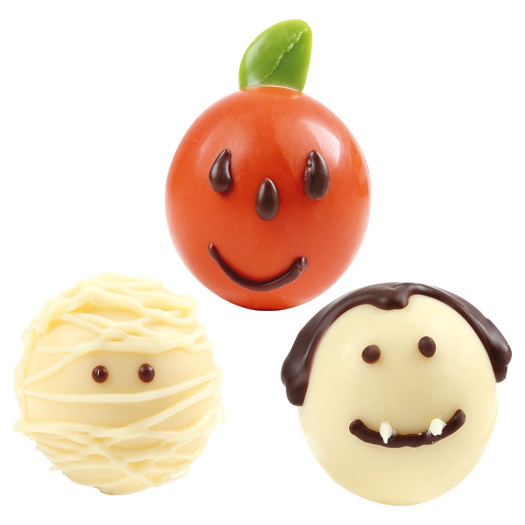 Bolas Caras Divertidas de Halloween 2.8 cm (64 u.)