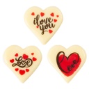 Placas Corazón Love Ø 30 mm. Chocolate Blanco (160 u.)