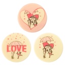 Placas Redondas pareja Love Ø 50 mm. Chocolate Blanco (75u.)